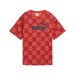 Puma ESS graphic relaxed tee in red fire - Front View