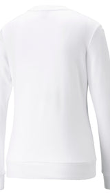 Puma essentials+ metallic logo crew neck sweatshirt in white - Back View