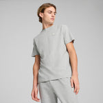 PUMA ESSENTIALS ELEVATED tee in green moon - light gray heather