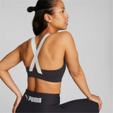 Puma fit mid impact training bra in black - Model Shot 03
