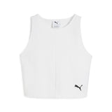PUMA WARDROBE ESSENTIALS ribbed crop top - white