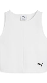 PUMA WARDROBE ESSENTIALS ribbed crop top - white
