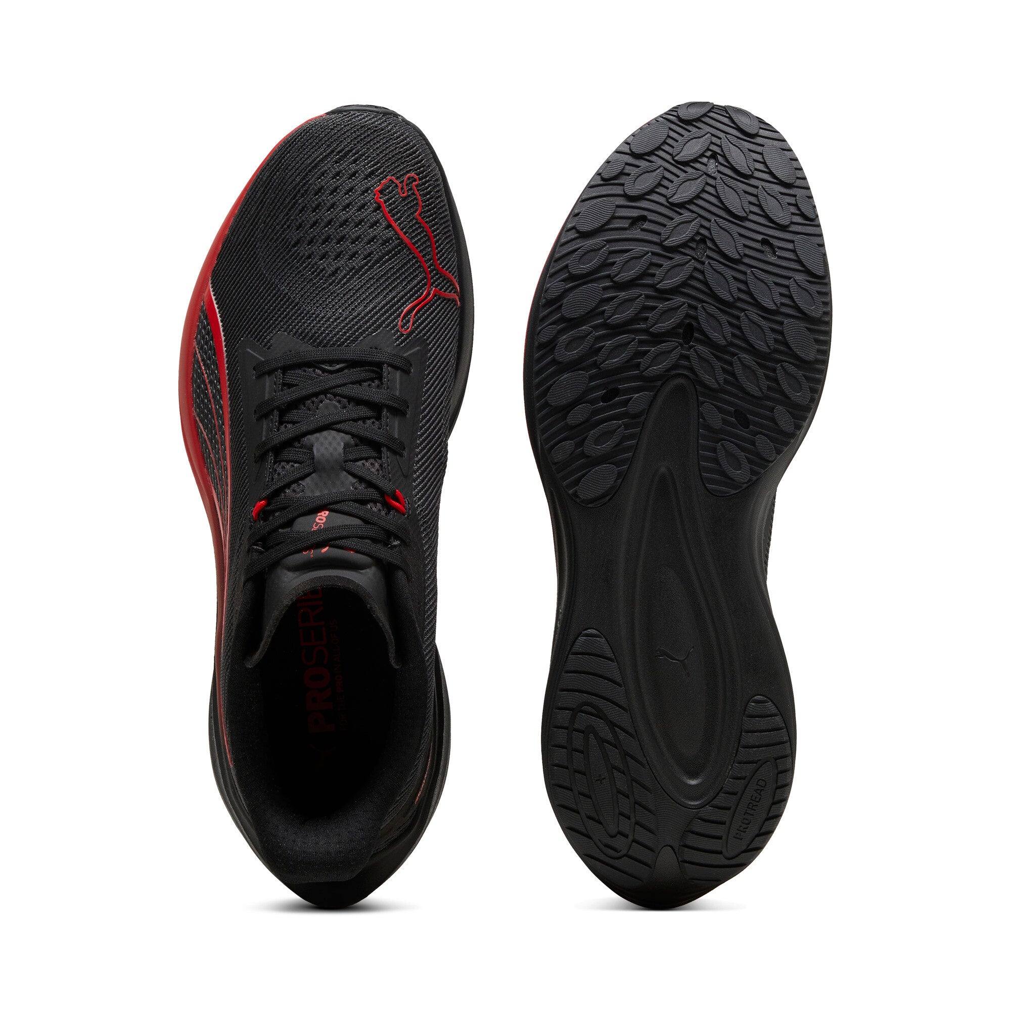 Puma darter Pro fade running shoes in black and for all time red - Side View 02