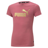 Puma essentials+ logo tee in purple - Front View