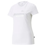 Puma essentials+ metallic logo tee in purple - Front View