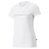 Puma essentials+ metallic logo tee in purple - Front View