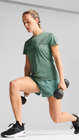 Puma tad essentials heather logo tee in green moon heather - Model Shot 03