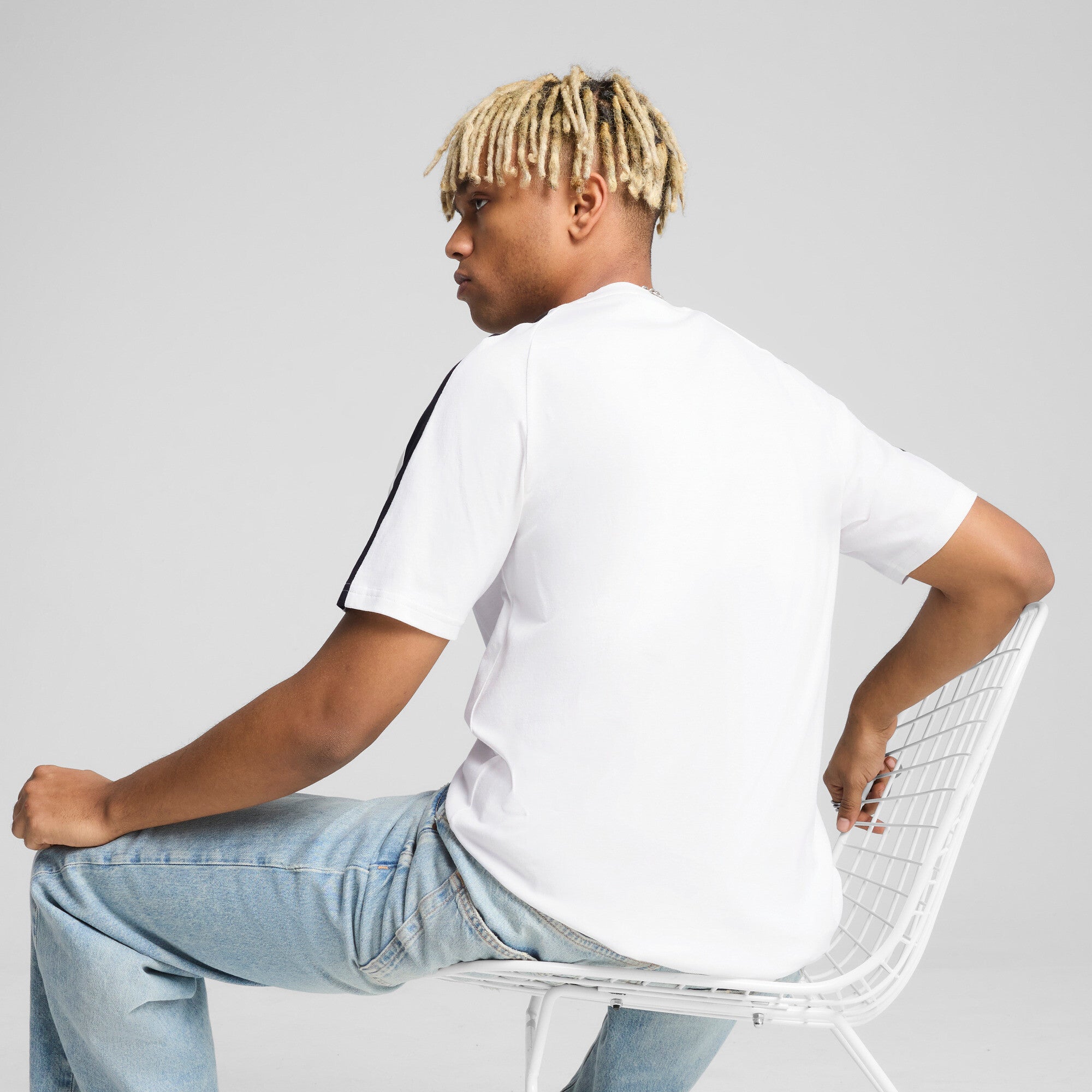 Puma T7 tee in white - Model Shot 02