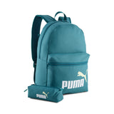 PUMA phase 20L backpack set in emerald ice — front view
