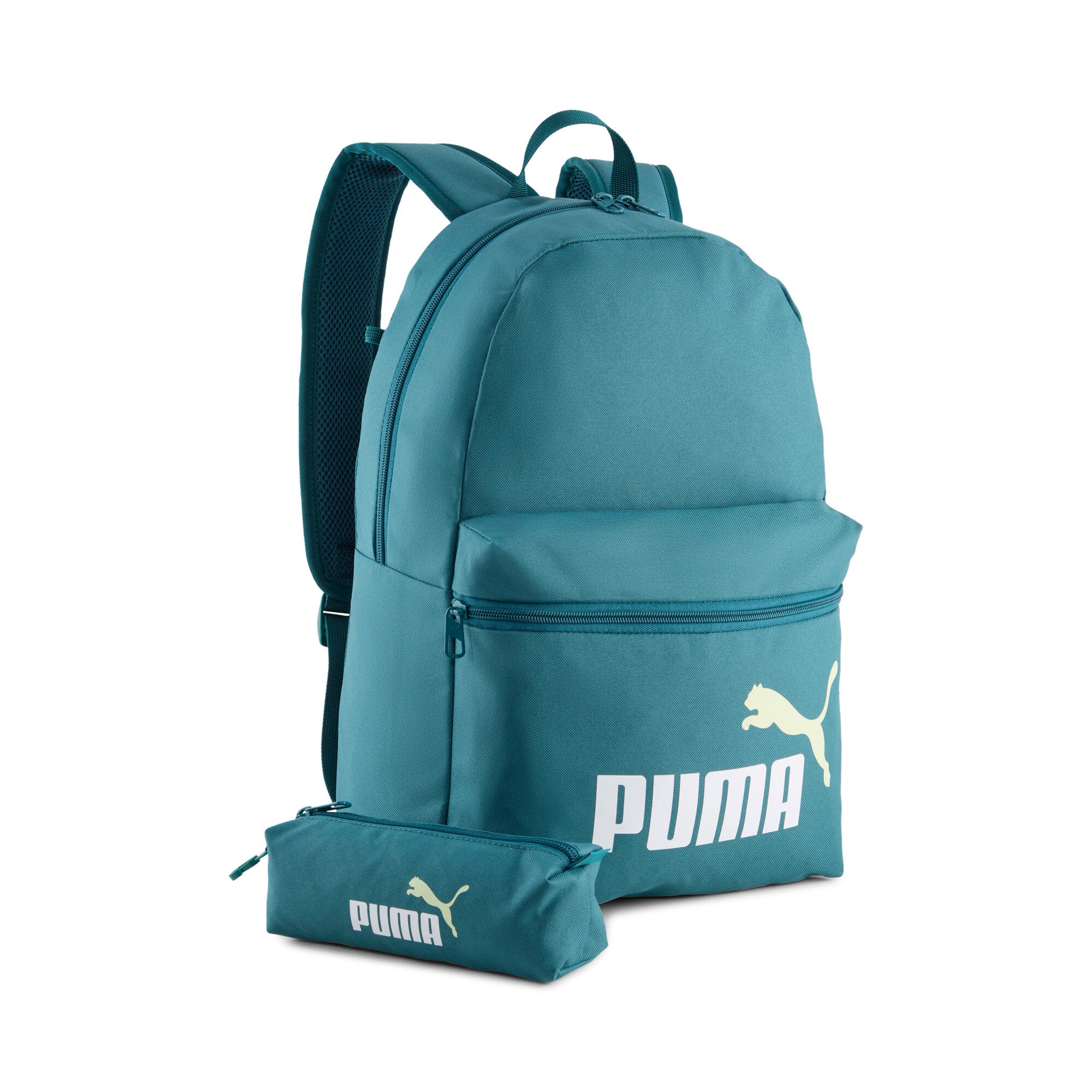 PUMA phase 20L backpack set in emerald ice — front view