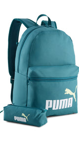 PUMA phase 20L backpack set in emerald ice — front view