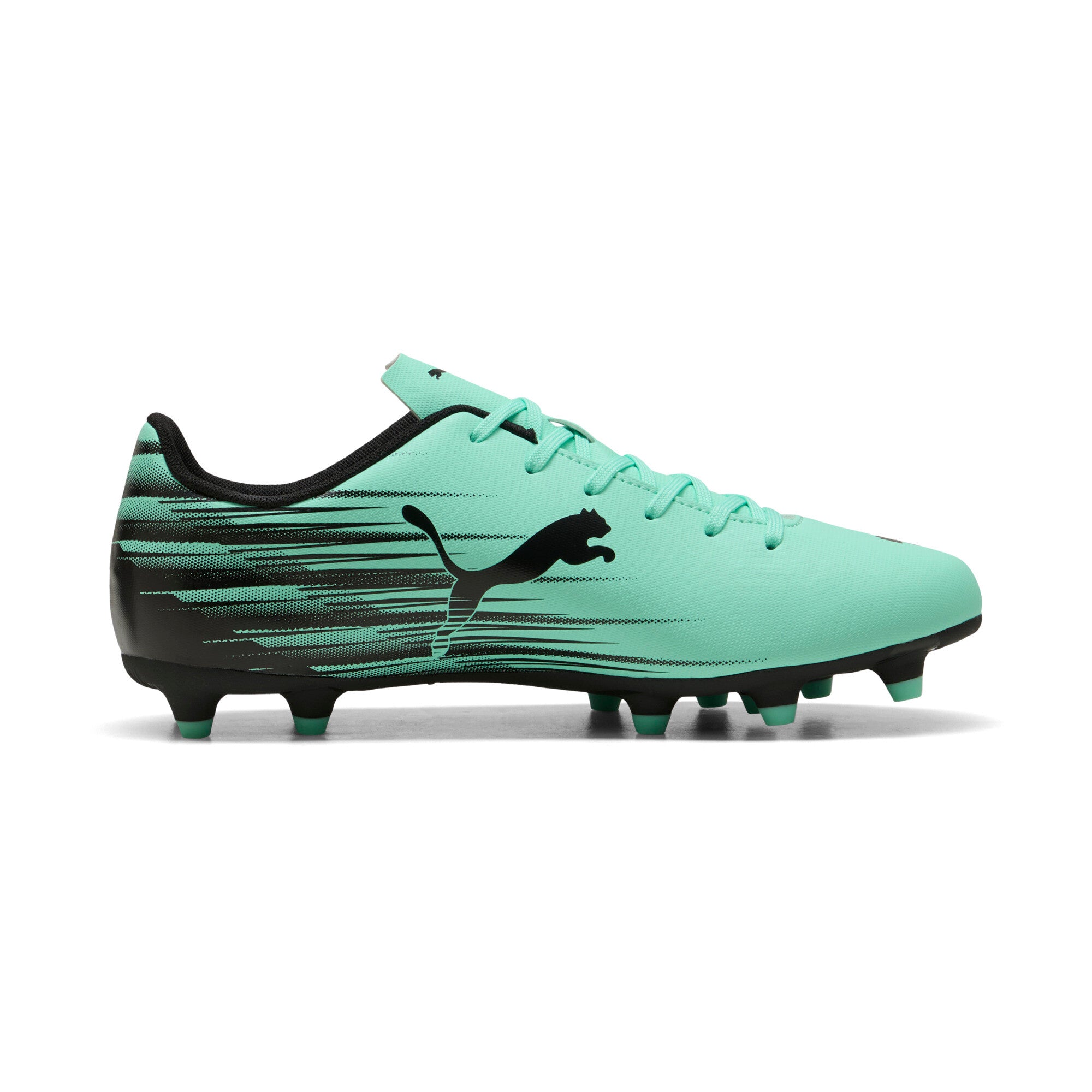 PUMA ATTACANTO II fg/ag football boots men in green and black — side view 3