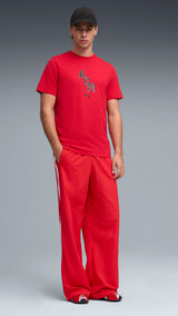 PUMA AC milan ftblculture tee men in red and black — model shot 3