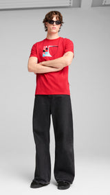 Puma scuderia Ferrari HP race big shield tee in rosso corsa - Model Shot 03