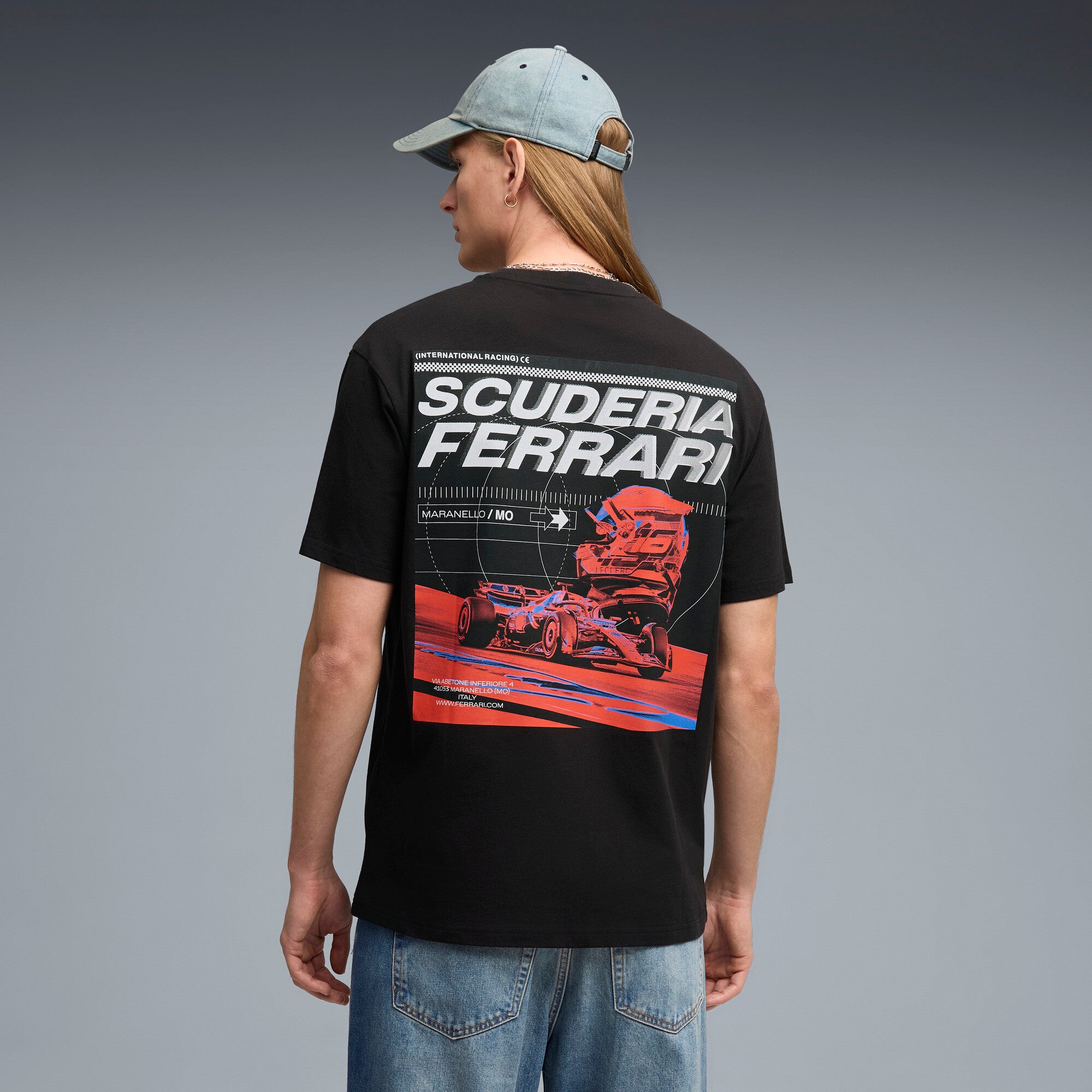 PUMA scuderia ferrari speed tee men in black — model shot 2