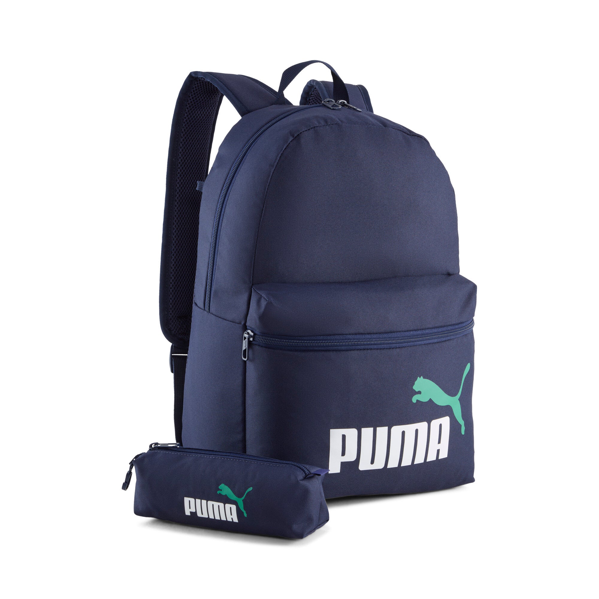PUMA phase 20L backpack set in navy — front view