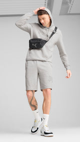 Puma essentials logo lab execution 10" shorts in light gray heather - Model Shot 03