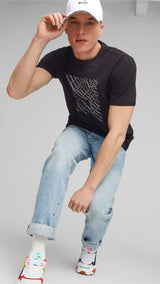 Puma graphics cat tee men in black - Model Shot 03