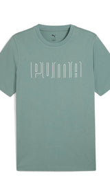 Puma sport graphic tee in green moon - Front View
