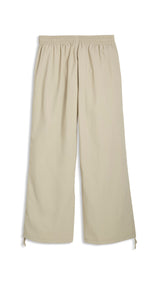 PUMA wardrobe essentials oversized parachute pants men in pebble gray — back view