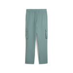 Puma essentials small no. 1 logo woven cargo pants in green moon - Back View