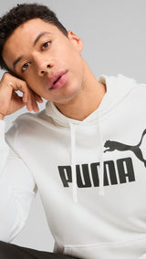 Puma essentials no. 1 logo hoodie in white - Model Shot 02