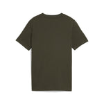 PUMA ESSENTIALS colour no.1 logo tee in ruby shimmer - dark olive