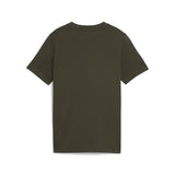 PUMA ESSENTIALS colour no.1 logo tee in ruby shimmer - dark olive