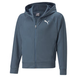Puma modern sports full-zip hoodie youth in gray - Front View