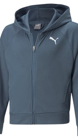 Puma modern sports full-zip hoodie youth in gray - Front View