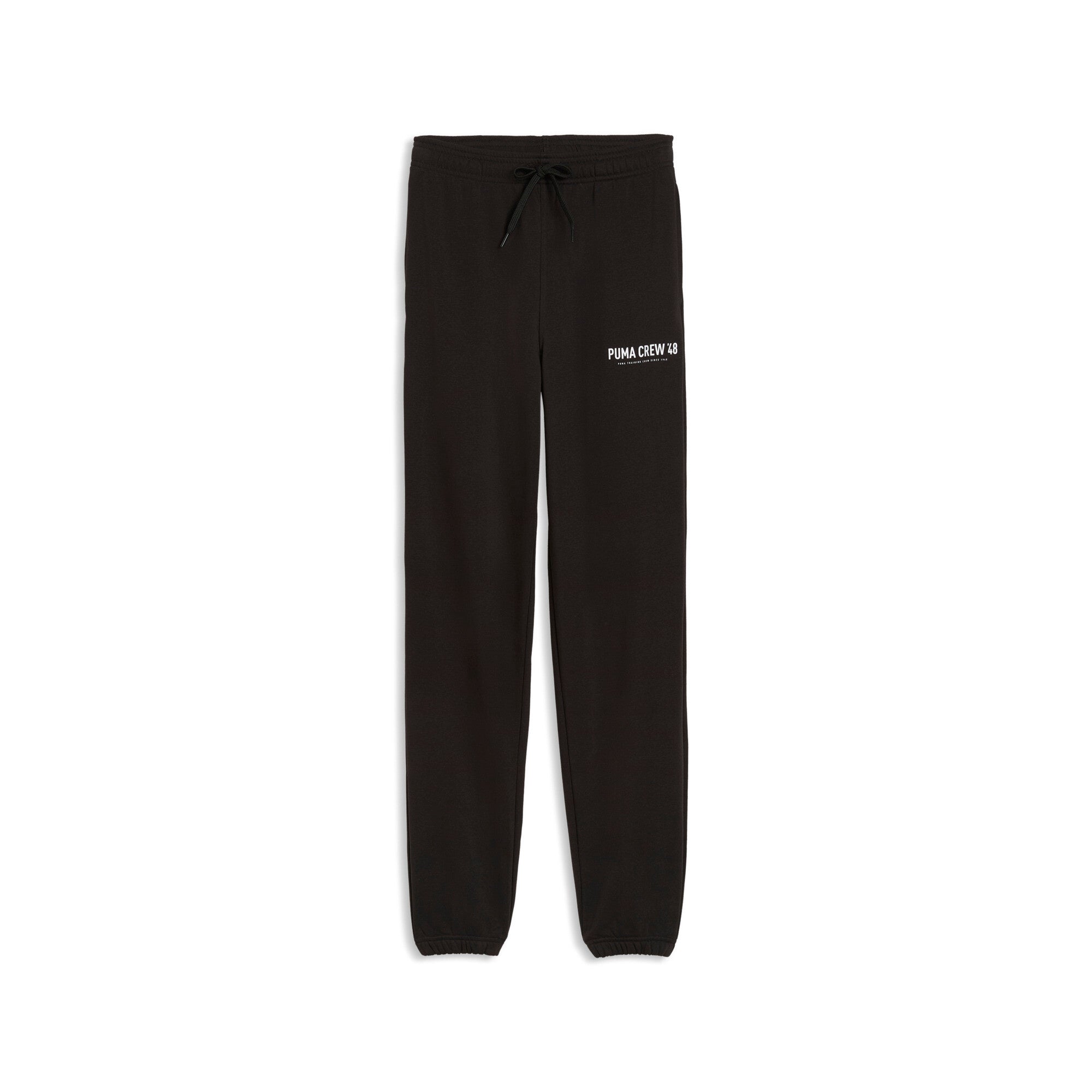 PUMA graphics training jogger pants men in black — front view