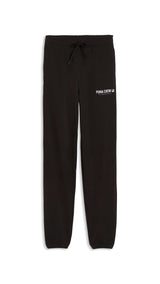 PUMA graphics training jogger pants men in black — front view