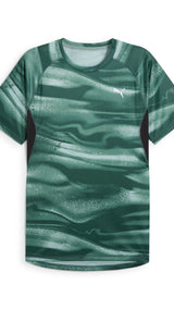 Puma VELOCITY all-over print running tee in green moon - Front View