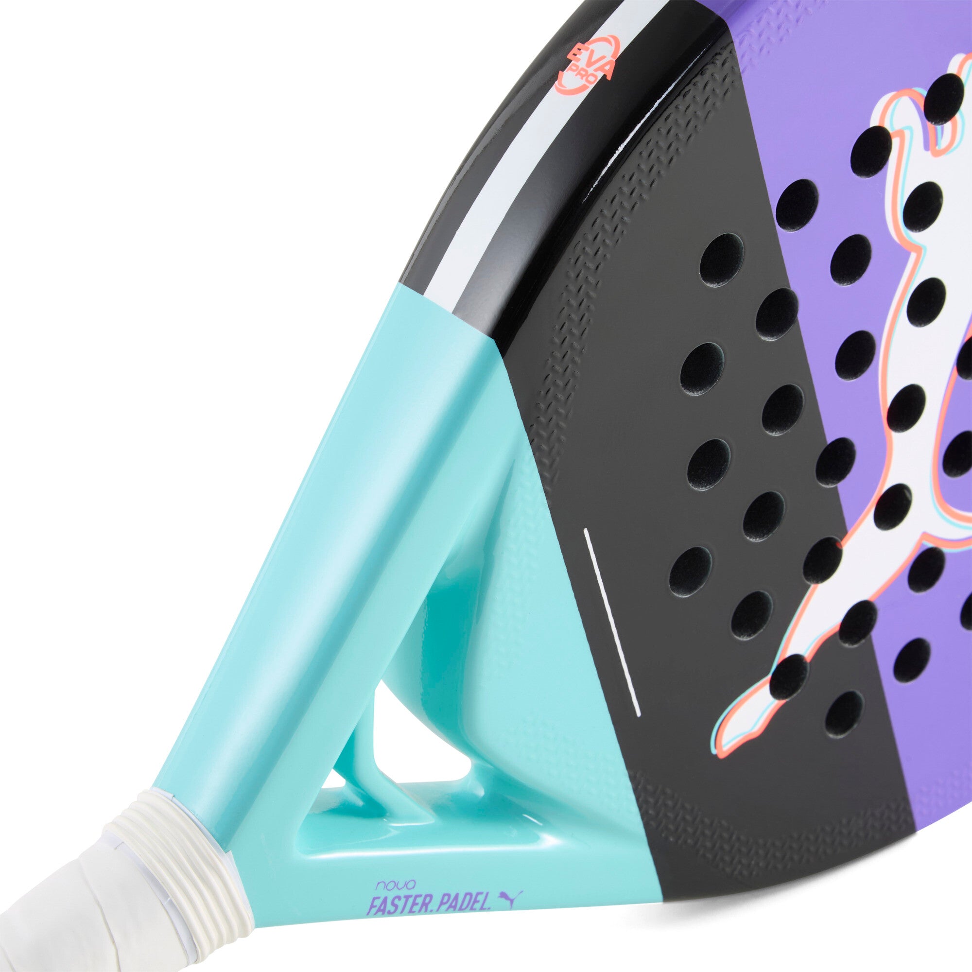 Puma nova padel court wmn in padel court wmn purple glimmer and puma - Back View