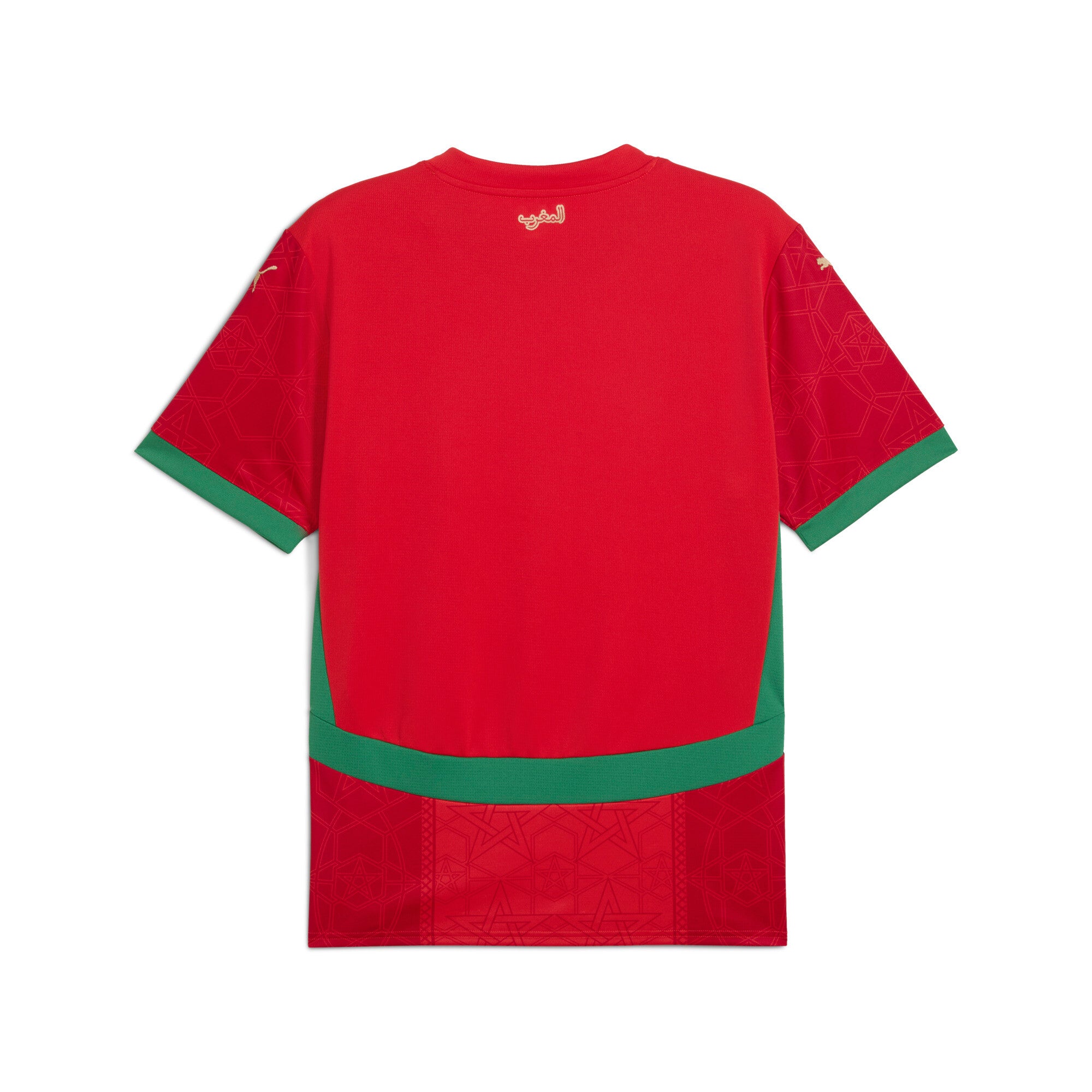 PUMA Morocco 2025 home jersey in red and archive green - Back View