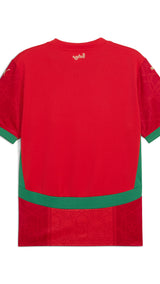 PUMA Morocco 2025 home jersey in red and archive green - Back View