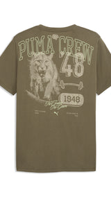PUMA graphics training tee men (528530) in loden green — back view