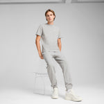 PUMA ESSENTIALS ELEVATED tee in green moon - light gray heather