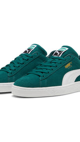 Puma suede classic sneakers in dark myrtle and white - Front View