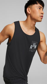 Puma running run logo singlet in black - Model Shot 01