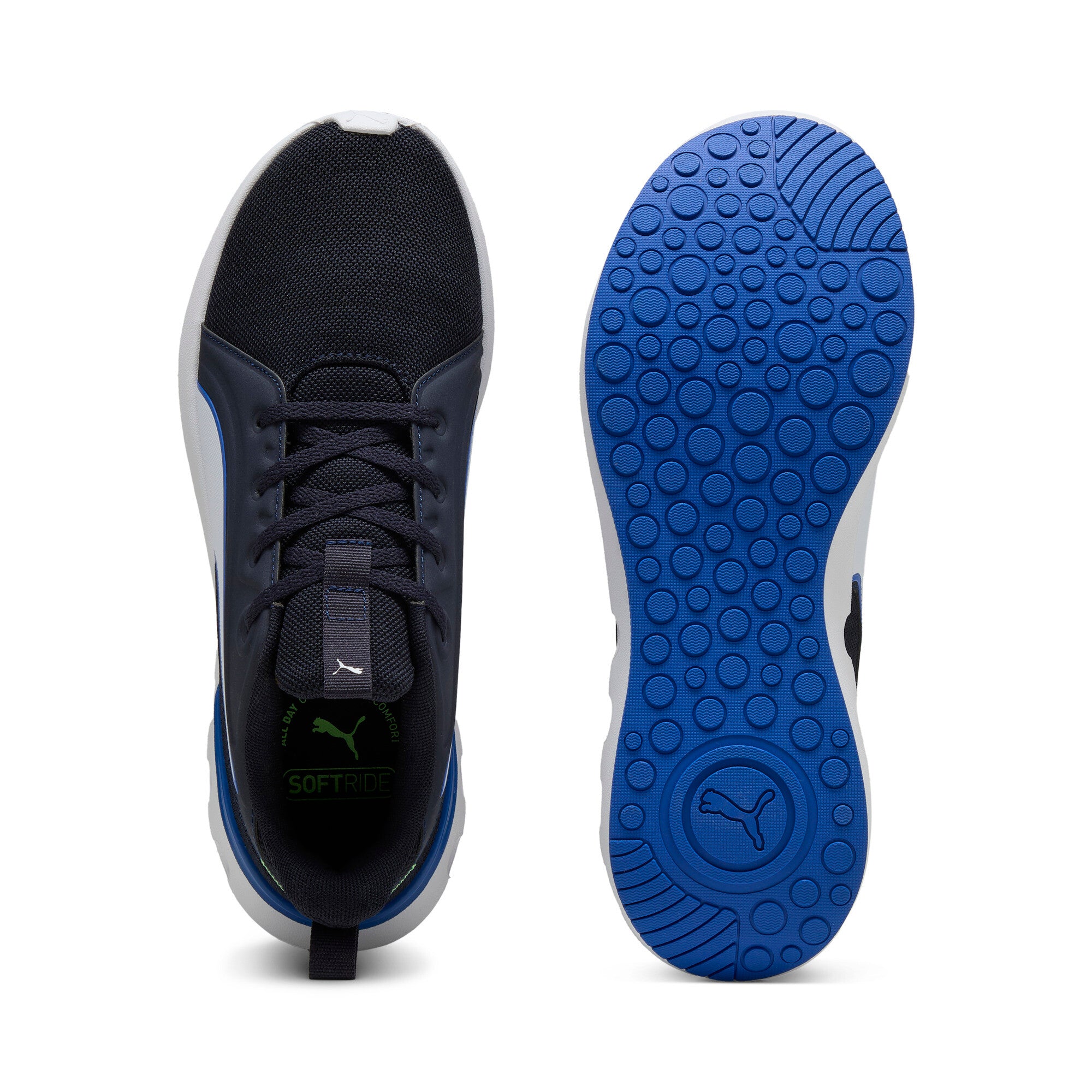Puma SOFTRIDE carson knit running shoes in carson knit new navy and vivid blue - Side View 02