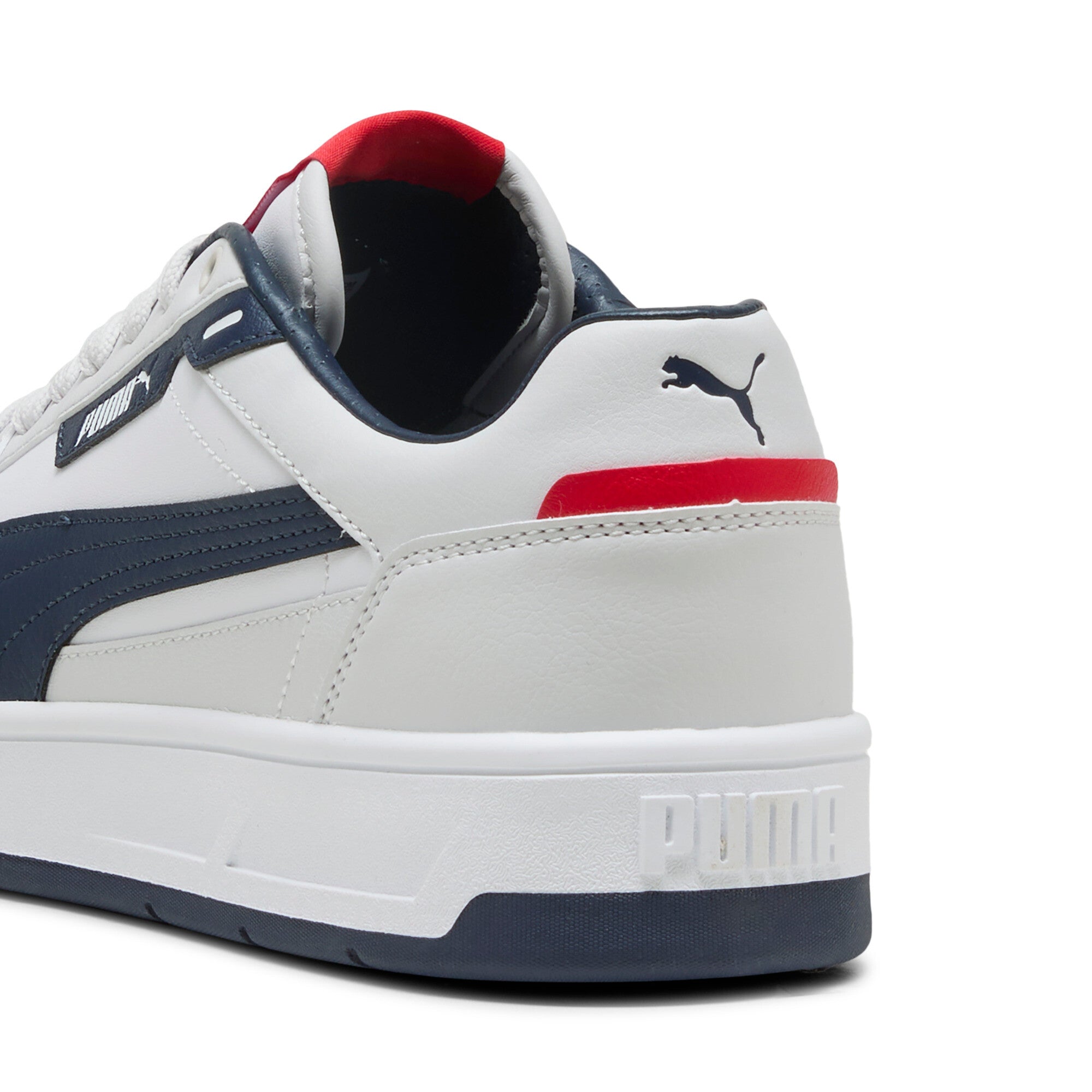 Puma court classic street sneakers in white and nav - Back View