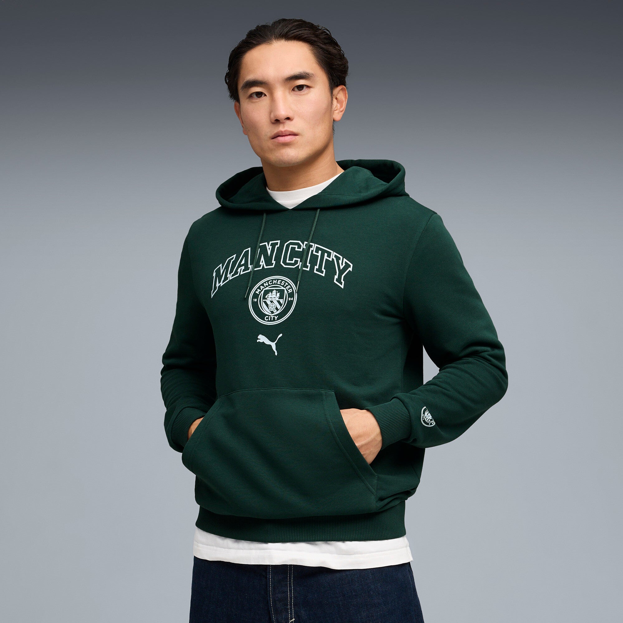 PUMA manchester city ftblculture hoodie men in green and blue