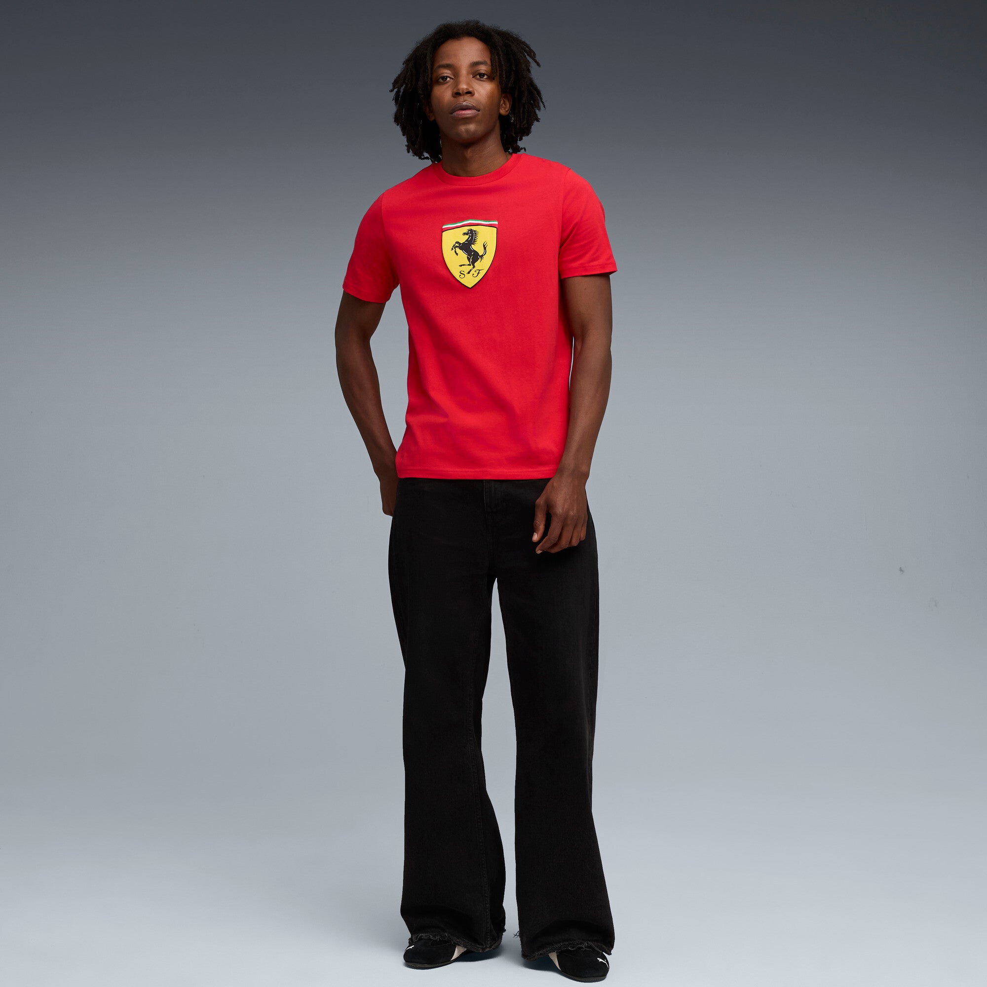 PUMA Scuderia Ferrari sportswear coloured shield tee in rosso corsa - rosso corsa