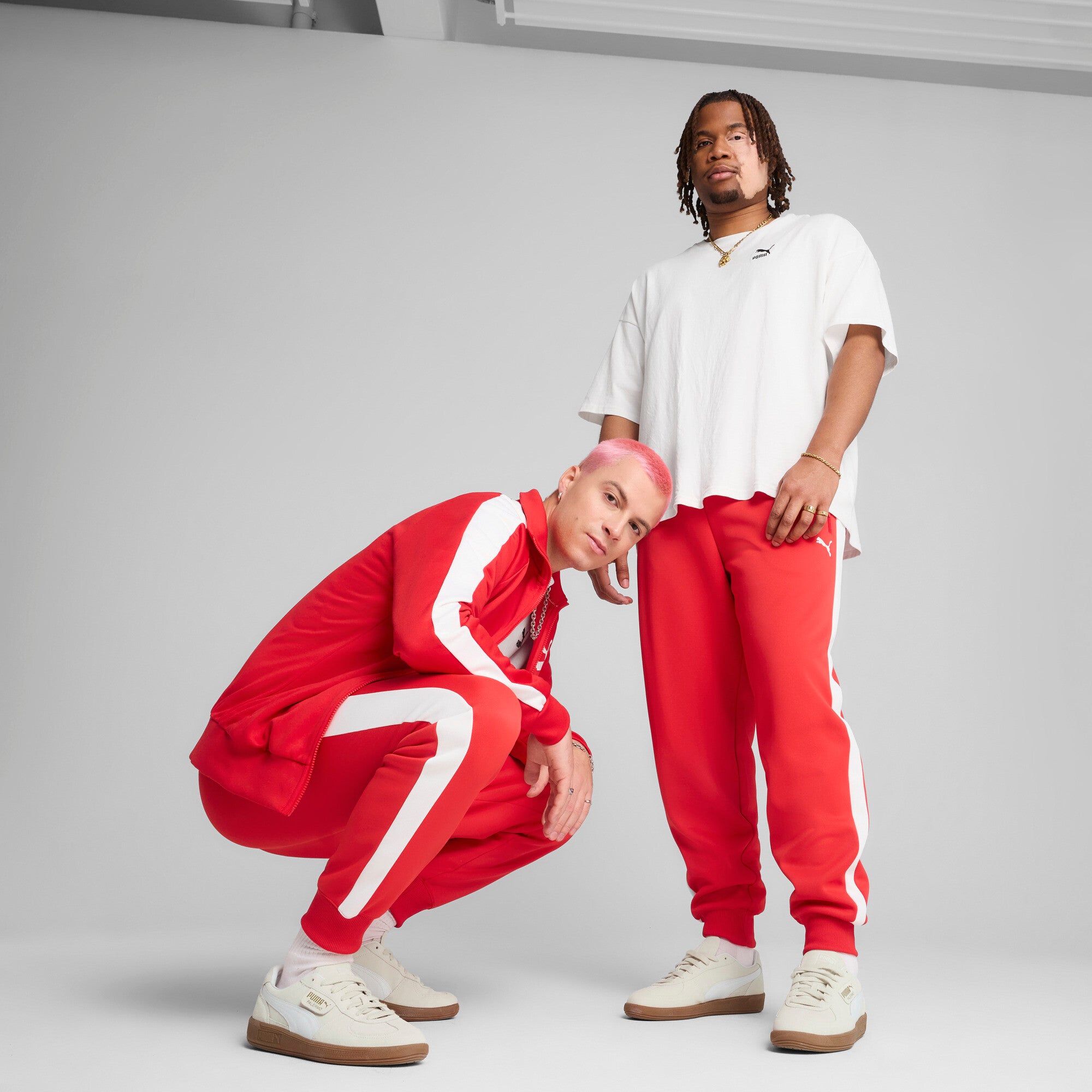 Puma T7 always on track pants in brown - Model Shot 01