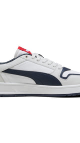 Puma court classic street sneakers in white and nav - Side View 03