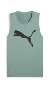 Puma tad essentials sleeveless tank in green moon - Front View