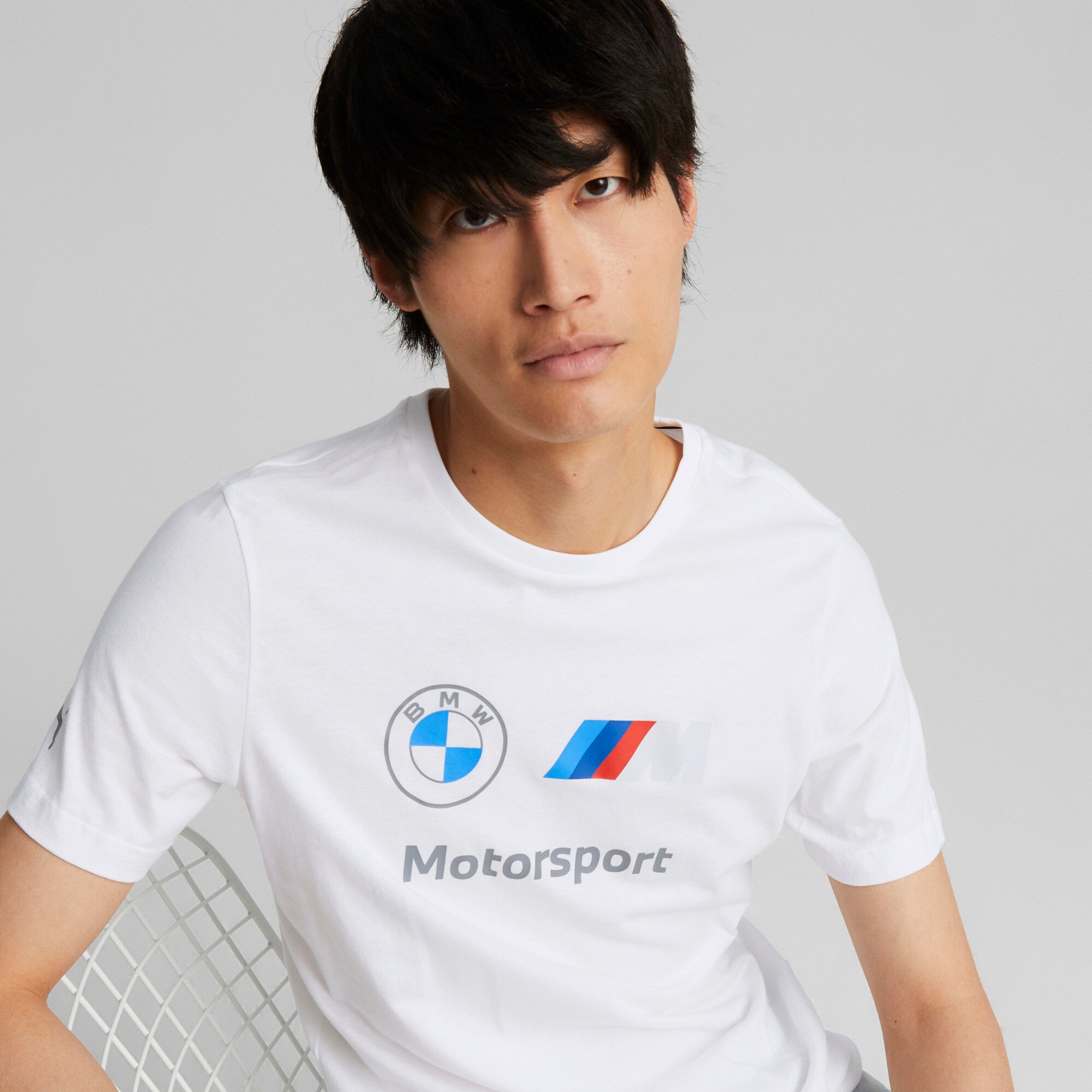 Puma BMW M motorsport essentials logo tee in black - Model Shot 03