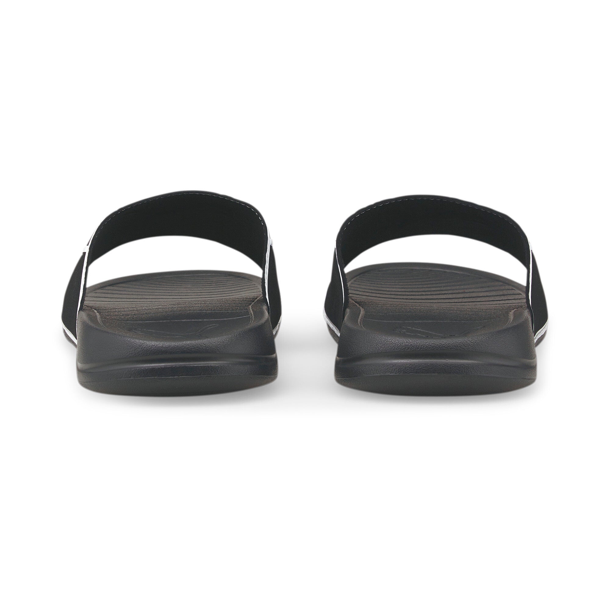 Puma popcat 20 shower sandals in black - Back View