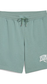 Puma class 8" shorts in green moon - Front View